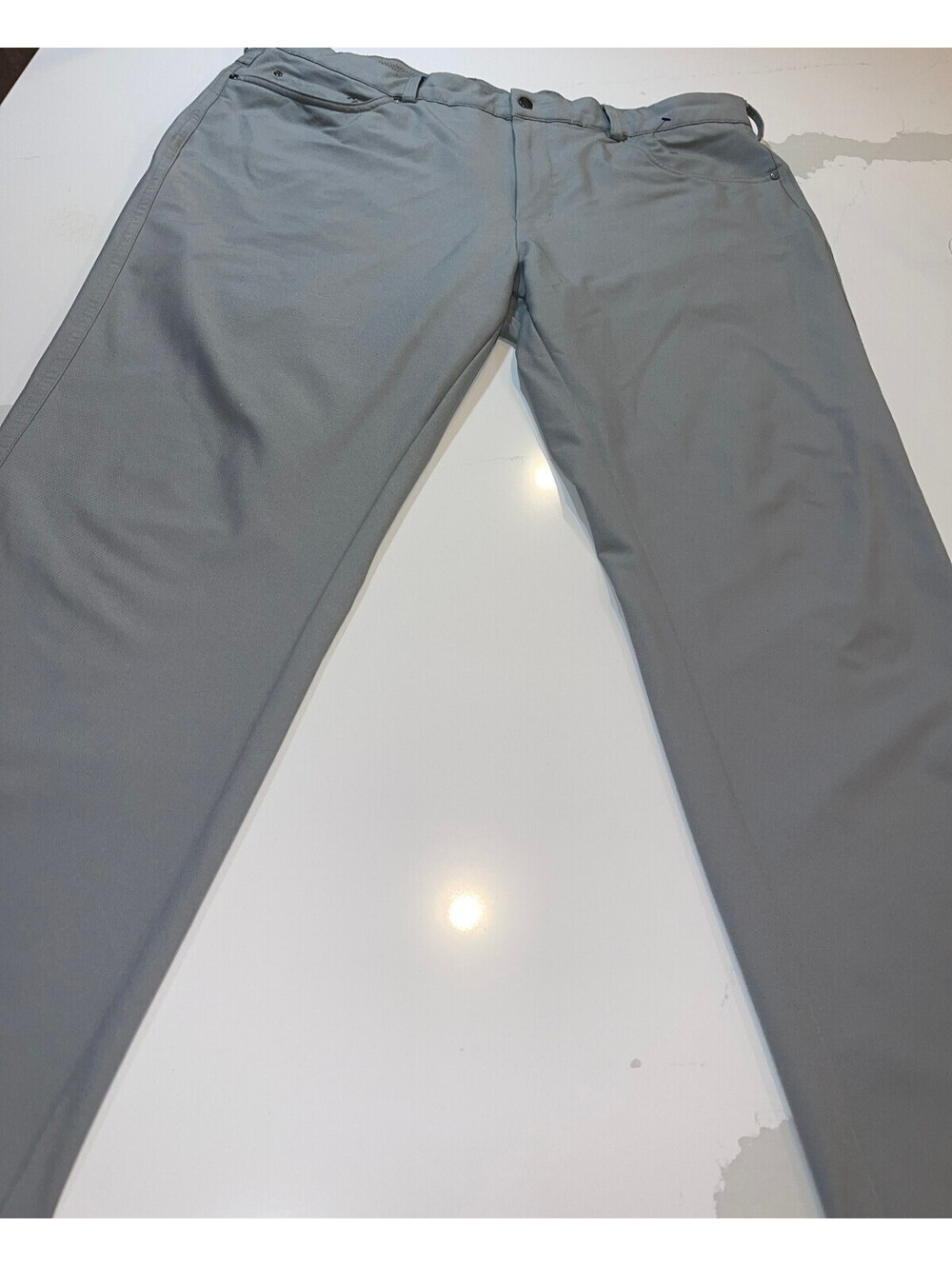 GREG NORMAN STRETCHABLE WAIST POLY BLEND CASUAL DRESS GRAY GOLF PANTS 40x30